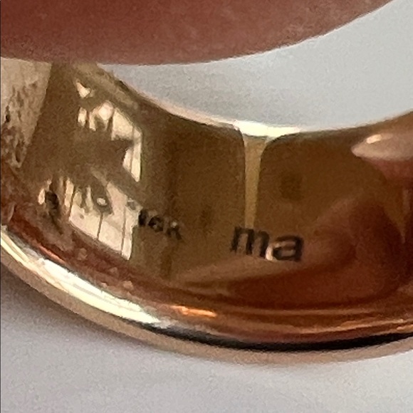 Marla Aaron Fordite 18k gold Ring - Picture 11 of 12